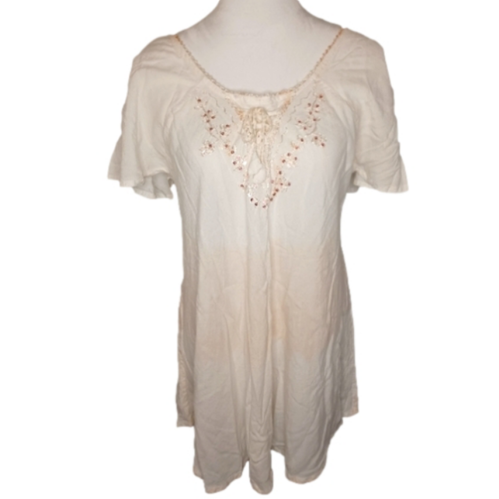 Advance Apparels Cream Tunic Top